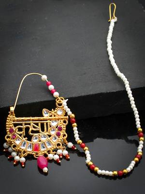 Gold plated krishna pearl nosering 1