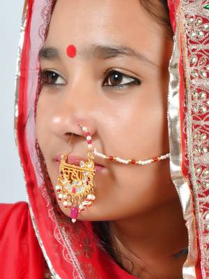 Gold plated krishna pearl nosering 2