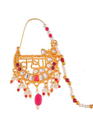 Gold plated krishna pearl nosering 3