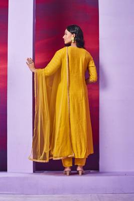 Mustard Colour Fancy Salwaar Kameez For Girlish Looks 2