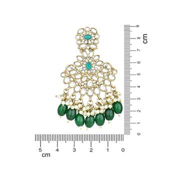 Gold Plated Traditional Kundan Pearl Chandbali Earrings For Women And Girls  6