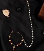 Gold plated multi stone bridal nath