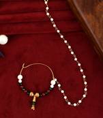 Gold plated multi stone bridal nath