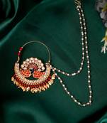 Gold plated peacock wedding bridal nose ring