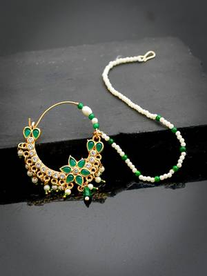 Gold plated maharani pearl nosering 1