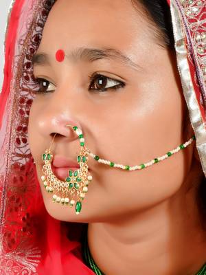 Gold plated maharani pearl nosering 2
