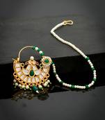 Kundan meenakari floral rajasthani nosering