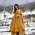Glamorous Mustard Colour Fancy And Elegant Partywear Girlish Dress