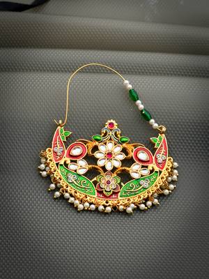 Gold plated meenakari nosering 1