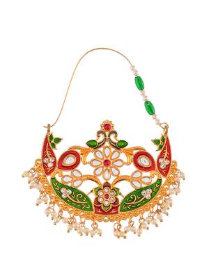Gold plated meenakari nosering 3