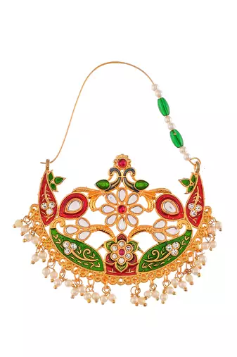 Gold plated meenakari nosering