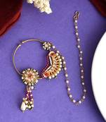 Gold plated kundan rajputi nath