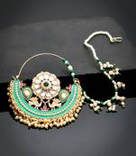 Gold plated meenakari bridal nosering