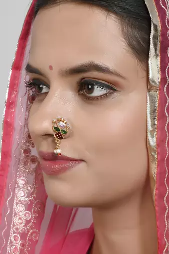 Enamelled adishakti besar nosepin