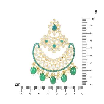 Gold Plated Traditional Handcrafted Pearl Kundan Beaded Chandbali Earrings for Women/Girls  5