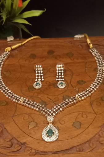 Indian jewellery american diamond necklace set jewellery for women