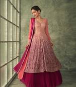 Beautiful Pink Colour Elegant Partywear Dress For Glamorous Party Looks