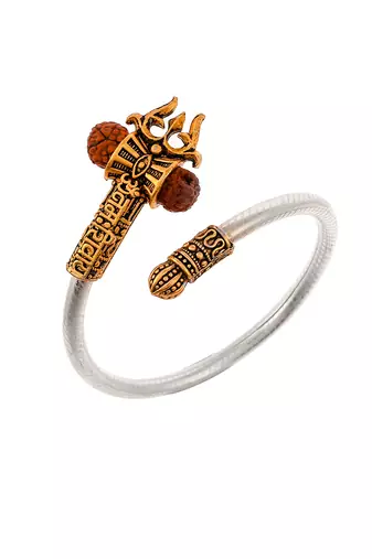 Silver gold plated shiv unisex bracelet