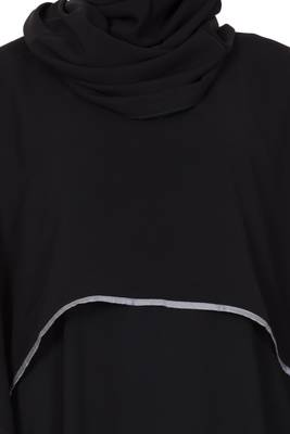 Black Abaya With Georgette Cape 5