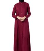 Musheco-Cotton Rayon Abaya With Open Front