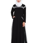 Black Kashibo Plain Abaya Dress for Women