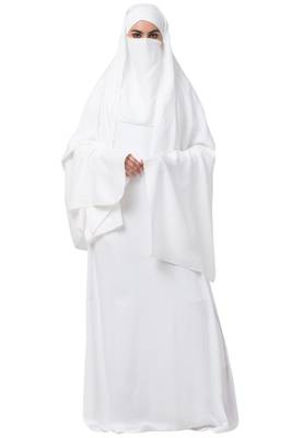 White Kashibo Plain Abaya 1