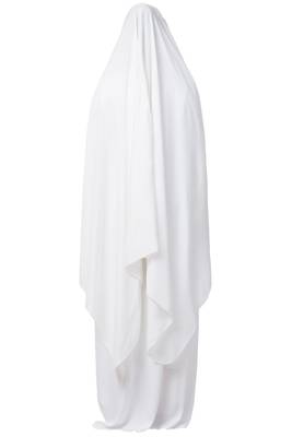 White Kashibo Plain Abaya 4