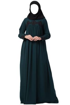 Lose Fit Abaya Like Dress With Pearl Lace Work 1