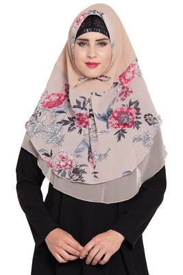 Ready to Wear- Instant Hijab With Floral Print 1