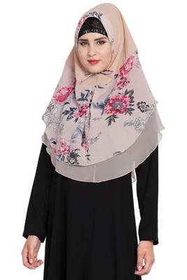 Ready to Wear- Instant Hijab With Floral Print 2