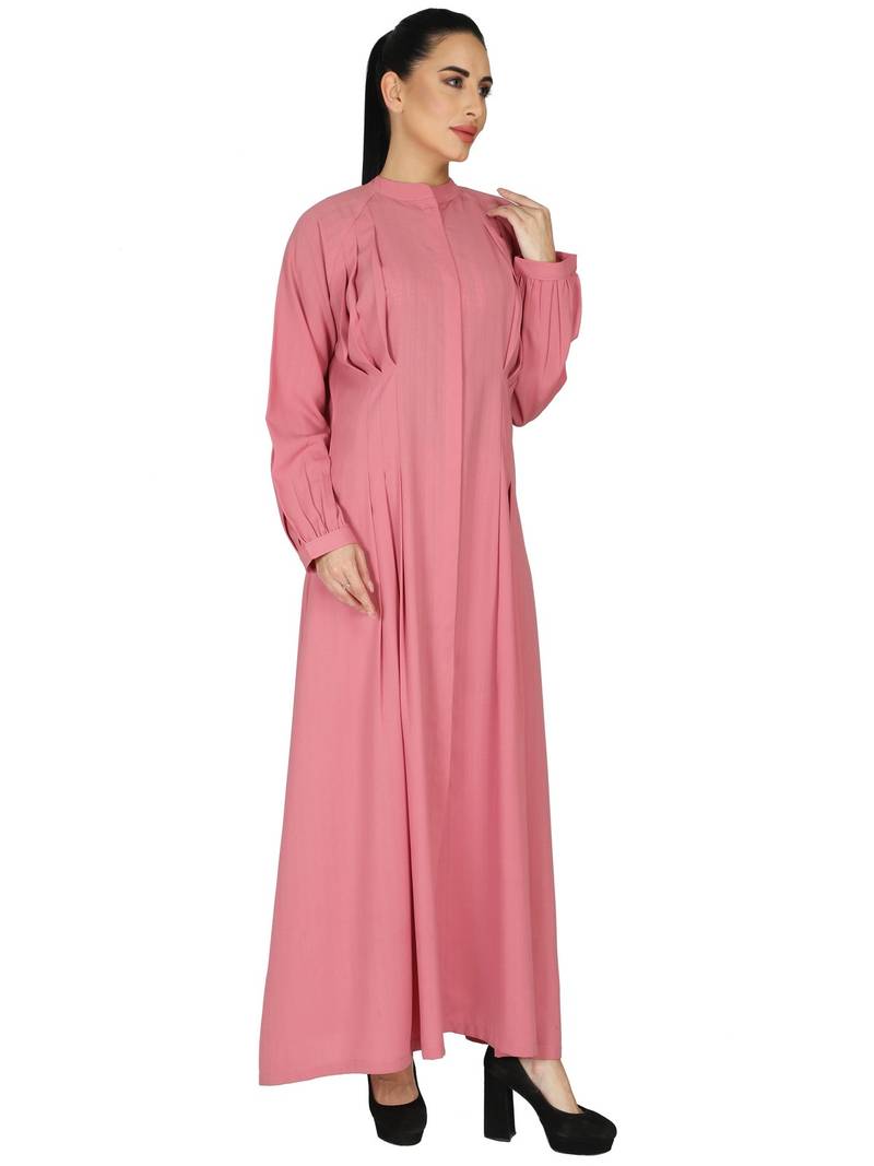 Designer- Front Open Dress With Pleats. Comes With a Matching Hijab.