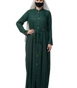 Front Open Abaya In Rayon fabric With Pockets-Without Hijab