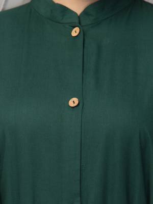 Front Open Abaya In Rayon fabric With Pockets-Without Hijab 8