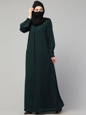 Green Kashibo Plain Abaya for Women 4