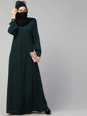 Green Kashibo Plain Abaya for Women 6