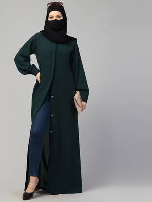 Green Kashibo Plain Abaya for Women 8