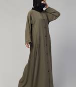 Front Open Abaya With Kimono Sleeves & Belt