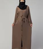 Front Open Abaya With Kimono Sleeves & Belt