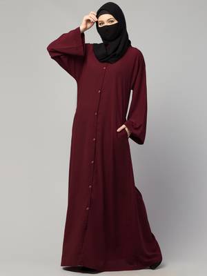 Front Open Abaya With Kimono Sleeves 4