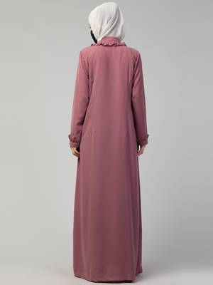 Front Open Abaya With Ruffles 2