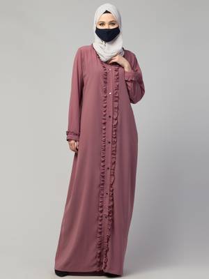 Front Open Abaya With Ruffles 3