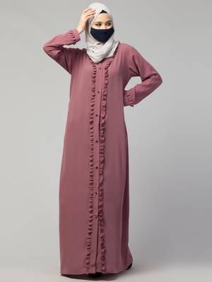 Front Open Abaya With Ruffles 1