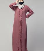 Front Open Abaya With Ruffles