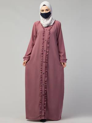 Front Open Abaya With Ruffles 4
