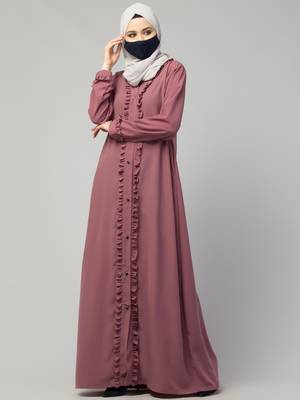 Front Open Abaya With Ruffles 5