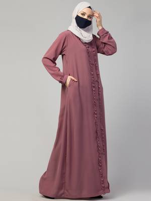 Front Open Abaya With Ruffles 6