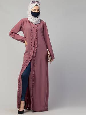 Front Open Abaya With Ruffles 7