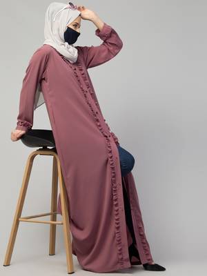 Front Open Abaya With Ruffles 8