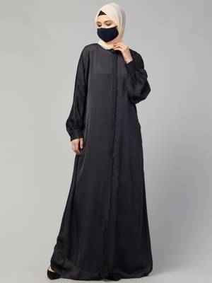 Front Open  Nida Abaya With Cuff & Placket 4