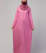 Elegant Front Open Abaya Dress with Wooden Button